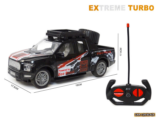 Rc auto Extreme Turbo rood  1:20 - radiografisch bestuurbare auto - 19 CM