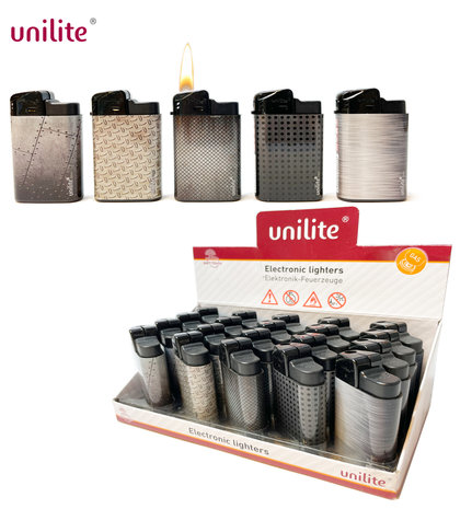 Unilite klik aanstekers - navulbaar - 20 stuks in een display - Steel print