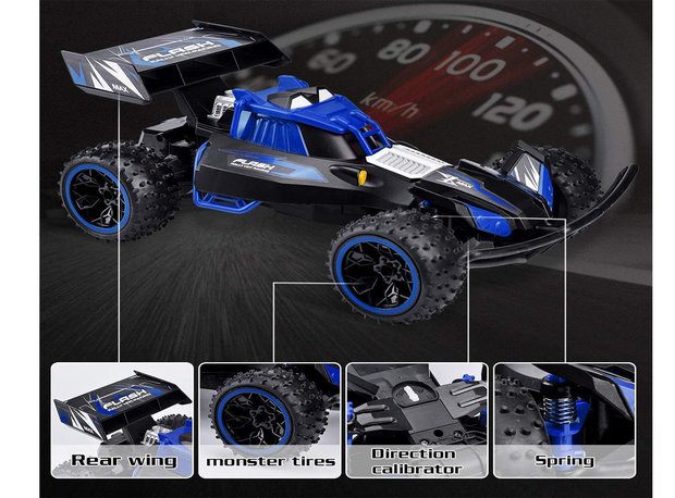 RC Buggy - 2.4GHZ radio grafisch bestuurbare auto 12km/u - 1:16 - oplaadbaar 2x accu