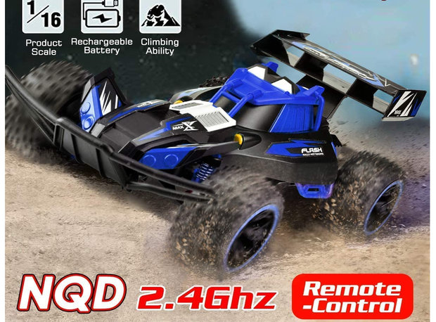 RC Buggy - 2.4GHZ radio grafisch bestuurbare auto 12km/u - 1:16 - oplaadbaar 2x accu