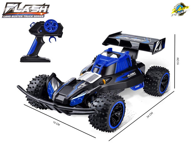 RC Buggy - 2.4GHZ radio grafisch bestuurbare auto 12km/u - 1:16 - oplaadbaar 2x accu