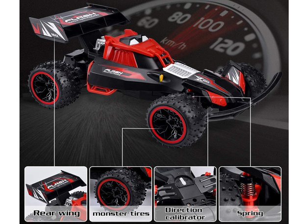 RC Buggy - 2.4GHZ radio grafisch bestuurbare auto 12km/u - 1:16 - oplaadbaar 2x accu