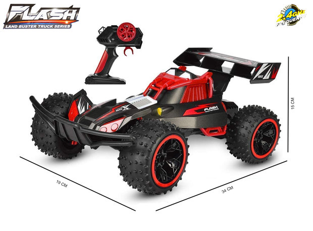 RC Buggy - 2.4GHZ radio grafisch bestuurbare auto 12km/u - 1:16 - oplaadbaar 2x accu