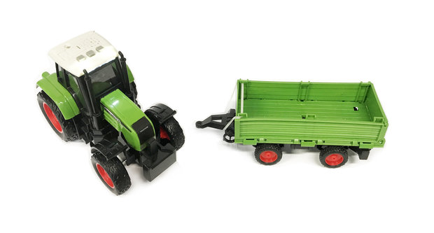 Tractor met laadbak - maakt 3 soorten geluiden en lichtjes - 39CM