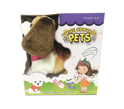 Clap Dog - Interactieve Puppy - kan blaffen en bewegen op geluid - Voice Control dog- 29CM 