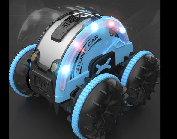 Rc stunt auto en boot 2in1 Amphibious - 2.4GHZ 4WD - verwisselbare banden - LED Lights, Waterproof