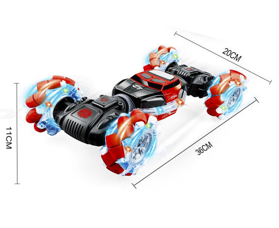 RC Stunt Car 4WD 2.4GHz - dubbelzijdig monster crawler met LED licht en Music