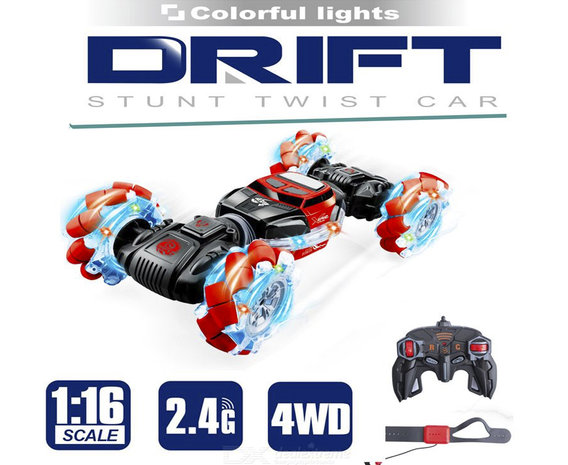 RC Stunt Car 4WD 2.4GHz - dubbelzijdig monster crawler met LED licht en Music