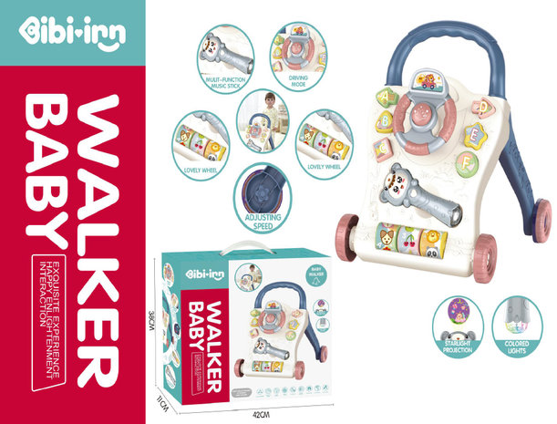 Baby Walker - Educatief Babyspeelgoed - met muziek en lichtjes 64cm