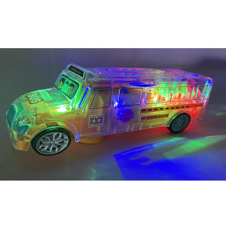 Schoolbus speelgoed - GearWheel -  kan rijden met lichtjes en muziek A