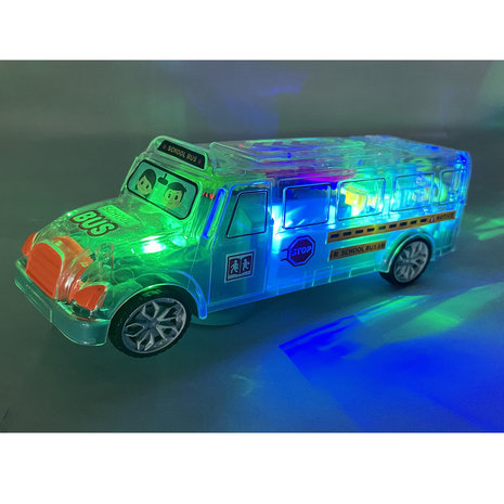 Schoolbus speelgoed - GearWheel -  kan rijden met lichtjes en muziek A