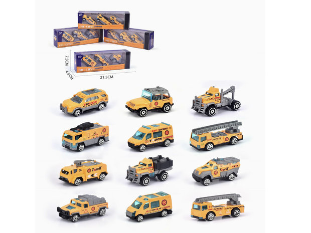 Speelgoed mini werkvoertuigen auto&#039;s set - 3 stuks - model auto&#039;s Die Cast