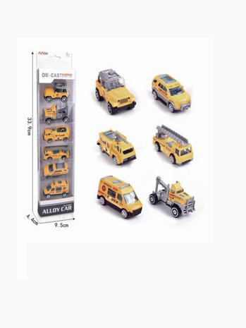 Mini werkvoertuigen set 6 stuks - model auto&#039;s Die Cast
