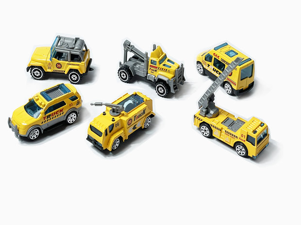 Mini werkvoertuigen set 6 stuks - model auto&#039;s Die Cast