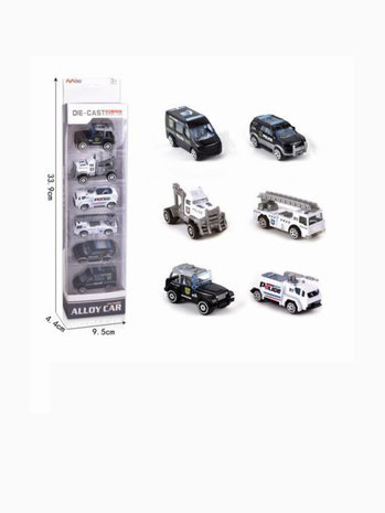 Mini politiewagens set 6 stuks - model auto&#039;s Die Cast