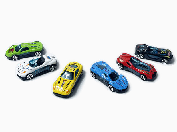 Mini sport auto&#039;s set 6 stuks - model auto&#039;s Die Cast