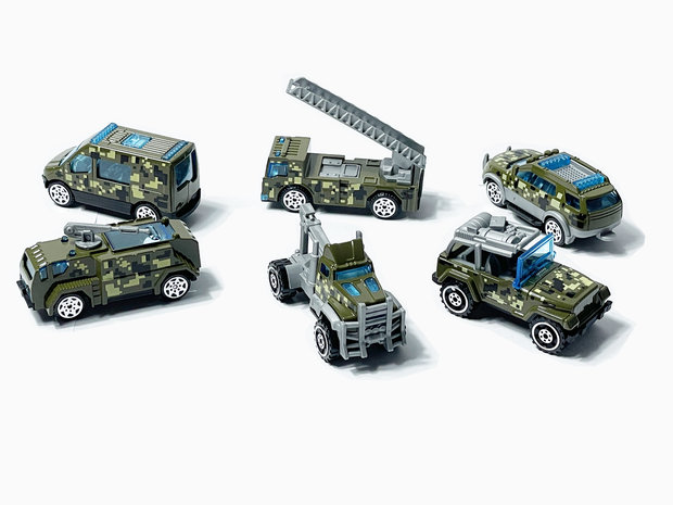 Mini militaire voertuigen set 6 stuks - model auto&#039;s Die Cast