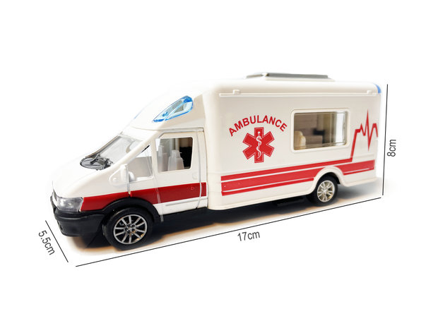 Speelgoed Die cast voertuigen - politiewagen, ambulance, brandweer auto mix 17cm