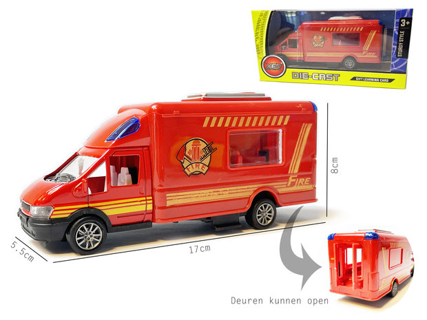 Speelgoed Die cast voertuigen - politiewagen, ambulance, brandweer auto mix 17cm