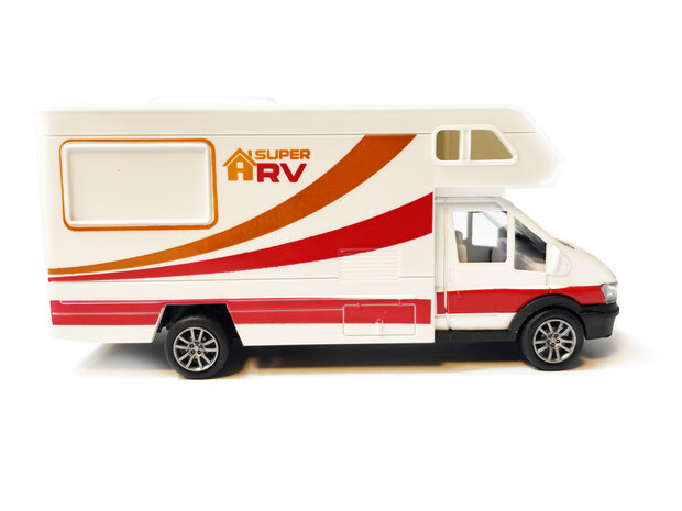 Caravan speelgoed voertuig - Vakantie camper - Die Cast - pull-back drive - 17CM