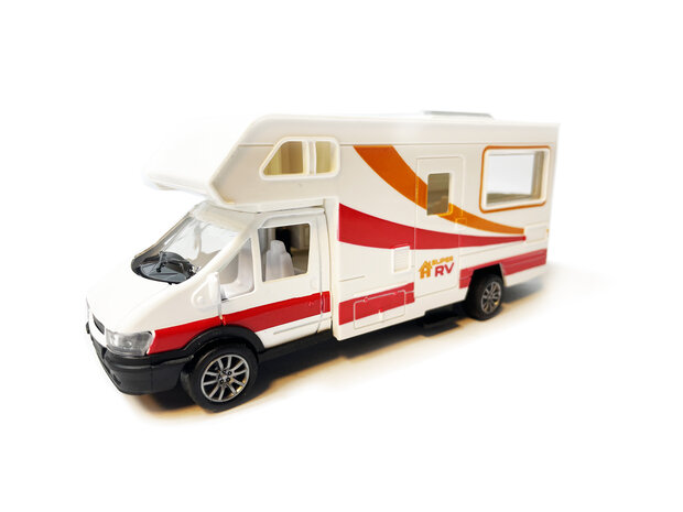 Caravan speelgoed voertuig - Vakantie camper - Die Cast - pull-back drive - 17CM