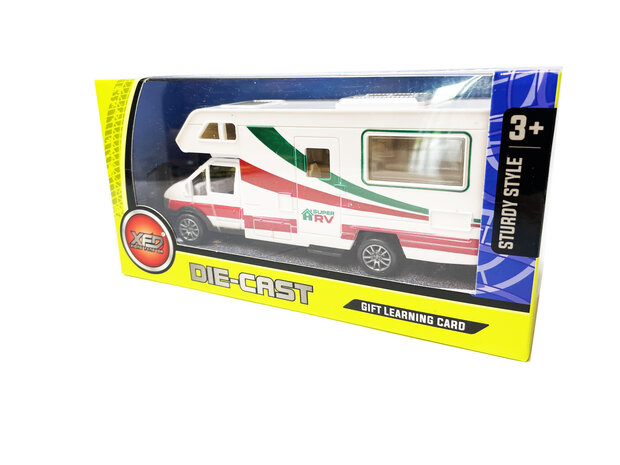 Caravan speelgoed voertuig - Vakantie camper - Die Cast - pull-back drive - 17CM