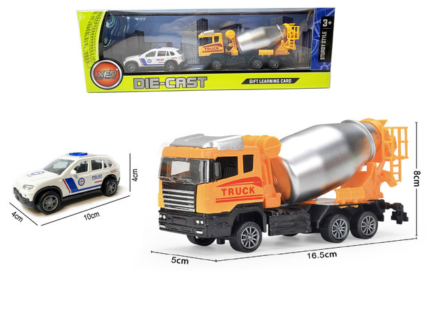 Speelgoed Die cast voertuigen -werkvoertuigen set 2in1 - mix assortiment