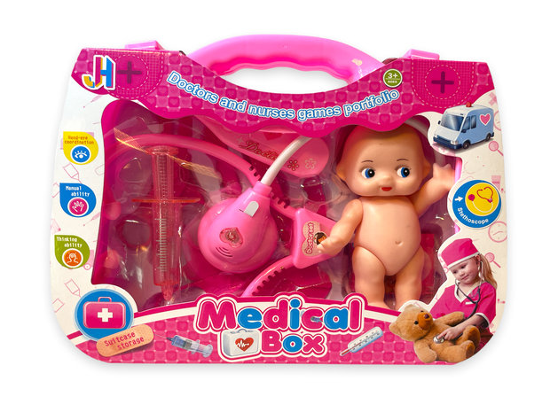 Dokterskoffertje - dokters set inclusief baby pop - Medical box