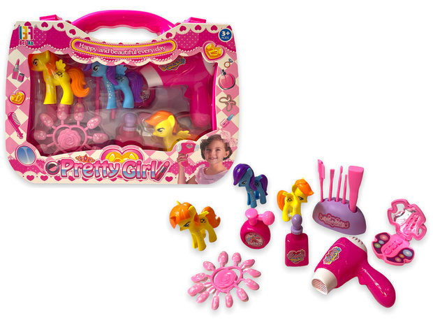 Speelgoed make up koffer incl. accessoires en pony&#039;s