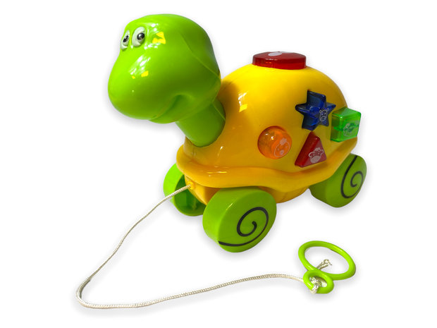 Speelgoed trekdier schildpat - met geluid en lichtjes - Lovely pet turtle- 2 kleuren