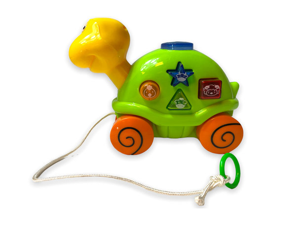 Speelgoed trekdier schildpat - met geluid en lichtjes - Lovely pet turtle- 2 kleuren