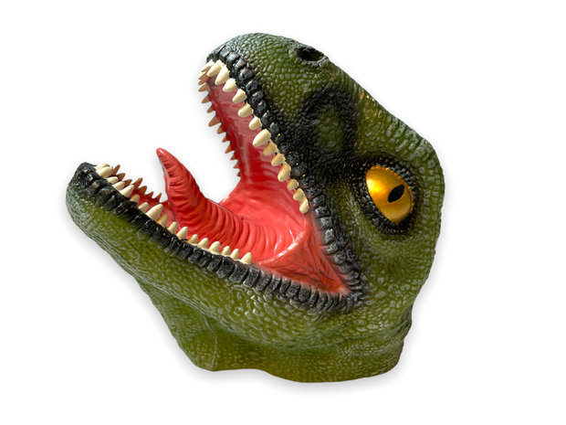 2in1 Hand Puppet Tyrannosaurus speelgoed - rubber Realistic handpop dinosaurus - set 2stuks