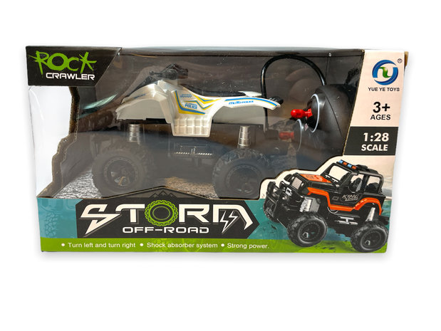 Rc quad - afstand bestuurbare rock crawler - speelgoed quad 1:28