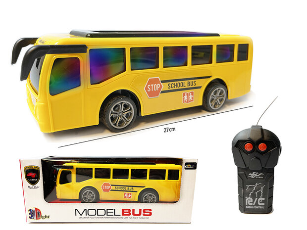 Radiografisch bestuurbare bus - 3D Led licht - RC Tour Bus speelgoed - 27CM - 2CH