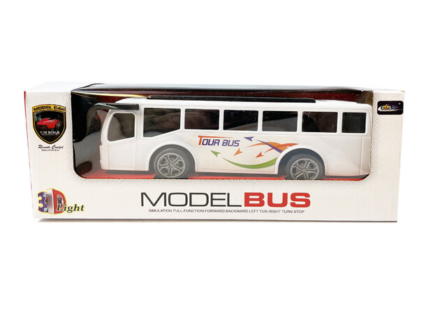 Radiografisch bestuurbare bus - 3D Led licht - RC Tour Bus speelgoed - 27CM - 2CH