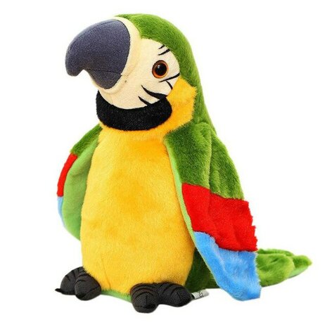 Pratende papegaai - Talking Parrot - Pratende Interactieve Knuffel 18CM mix kleuren