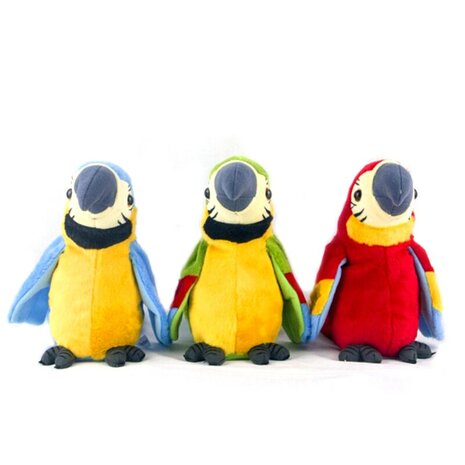 Pratende papegaai - Talking Parrot - Pratende Interactieve Knuffel 18CM mix kleuren