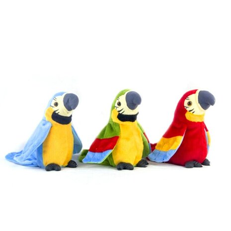 Pratende papegaai - Talking Parrot - Pratende Interactieve Knuffel 18CM mix kleuren