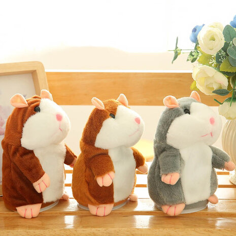 Pratende hamster - Talking Hamster - Pratende Interactieve Knuffel Speelgoed 15cm