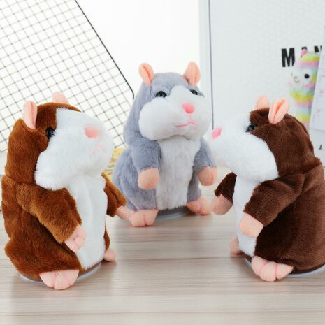 Pratende hamster - Talking Hamster - Pratende Interactieve Knuffel Speelgoed 15cm