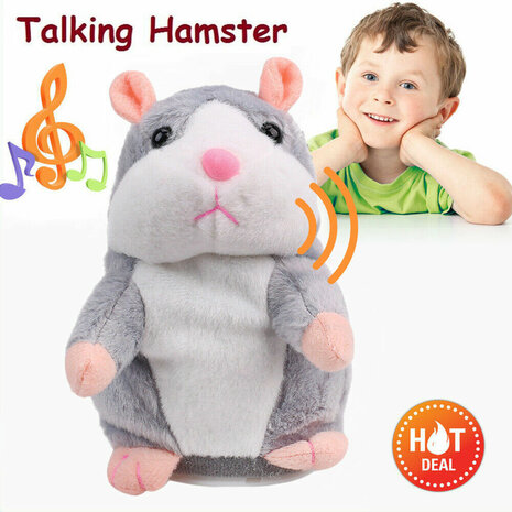 Pratende hamster - Talking Hamster - Pratende Interactieve Knuffel Speelgoed 15cm