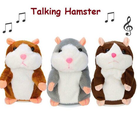 Pratende hamster - Talking Hamster - Pratende Interactieve Knuffel Speelgoed 15cm