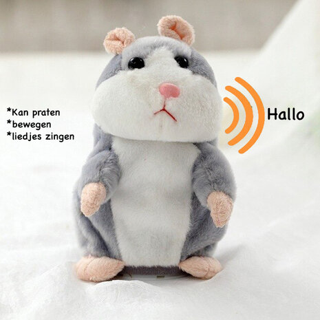 Pratende hamster - Talking Hamster - Pratende Interactieve Knuffel Speelgoed 15cm