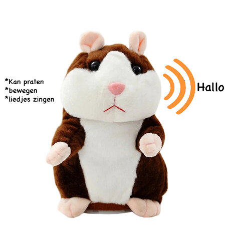 Pratende hamster - Talking Hamster - Pratende Interactieve Knuffel Speelgoed 15cm