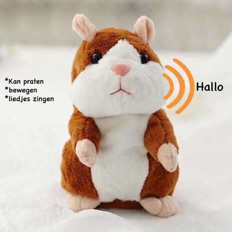 Pratende hamster - Talking Hamster - Pratende Interactieve Knuffel Speelgoed 15cm