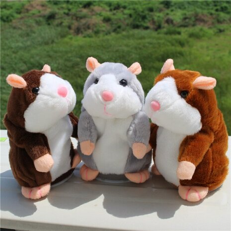 Pratende hamster - Talking Hamster - Pratende Interactieve Knuffel Speelgoed 15cm