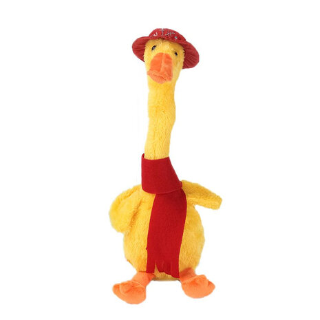 Pratende Eend met kostuum  - Oplaadbaar - Dansende en Pratende Interactieve Knuffel 32CM - Pluche Speelgoed mix