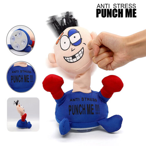 Poup&eacute;e anti-stress Punch Me - poup&eacute;e de boxe jouet interactif 20CM