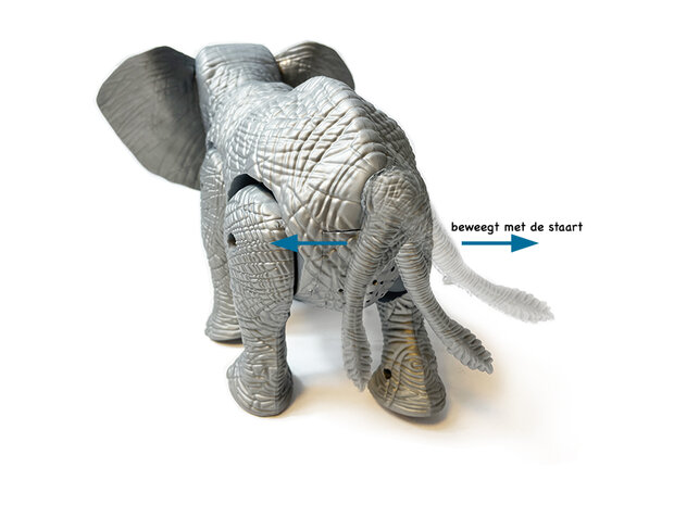 Toy elephant - can walk and make elephant sounds - moving tail - Elephant 27CM