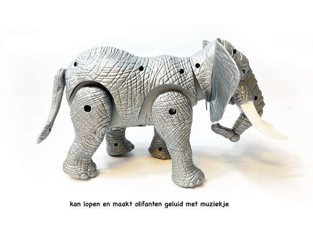 Speelgoed olifant - kan lopen en olifanten geluid maken - bewegende staart - Elephant 27CM